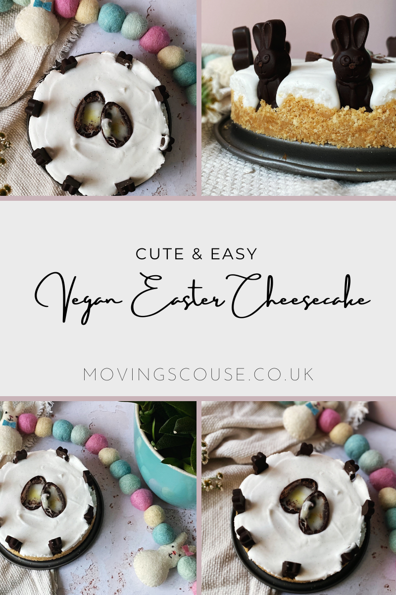 Cute and Easy Vegan Easter Cheesecake on movingscouse.co.uk