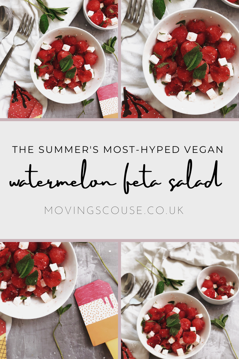 The Summer's Most-Hyped Vegan Watermelon Feta Salad - on movingscouse.co.uk