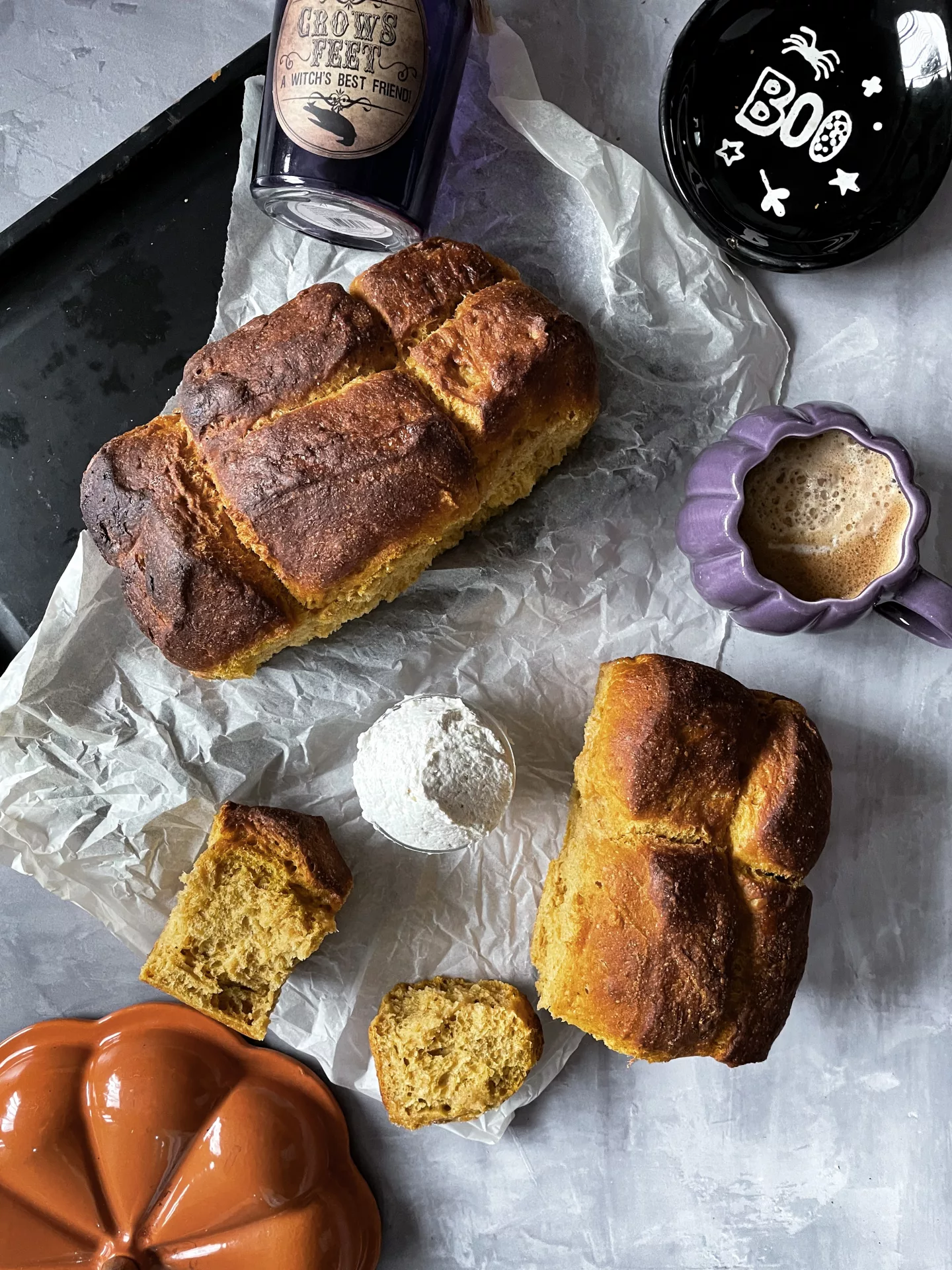 Recipe for Easy Soft Pumpkin Sourdough Tear & Share Bread